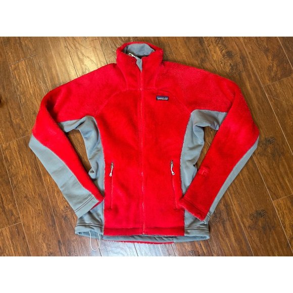 Patagonia Women's R1 Regulator Red Lightweight Jacket Waffle Fleece Sz M - Picture 1 of 9